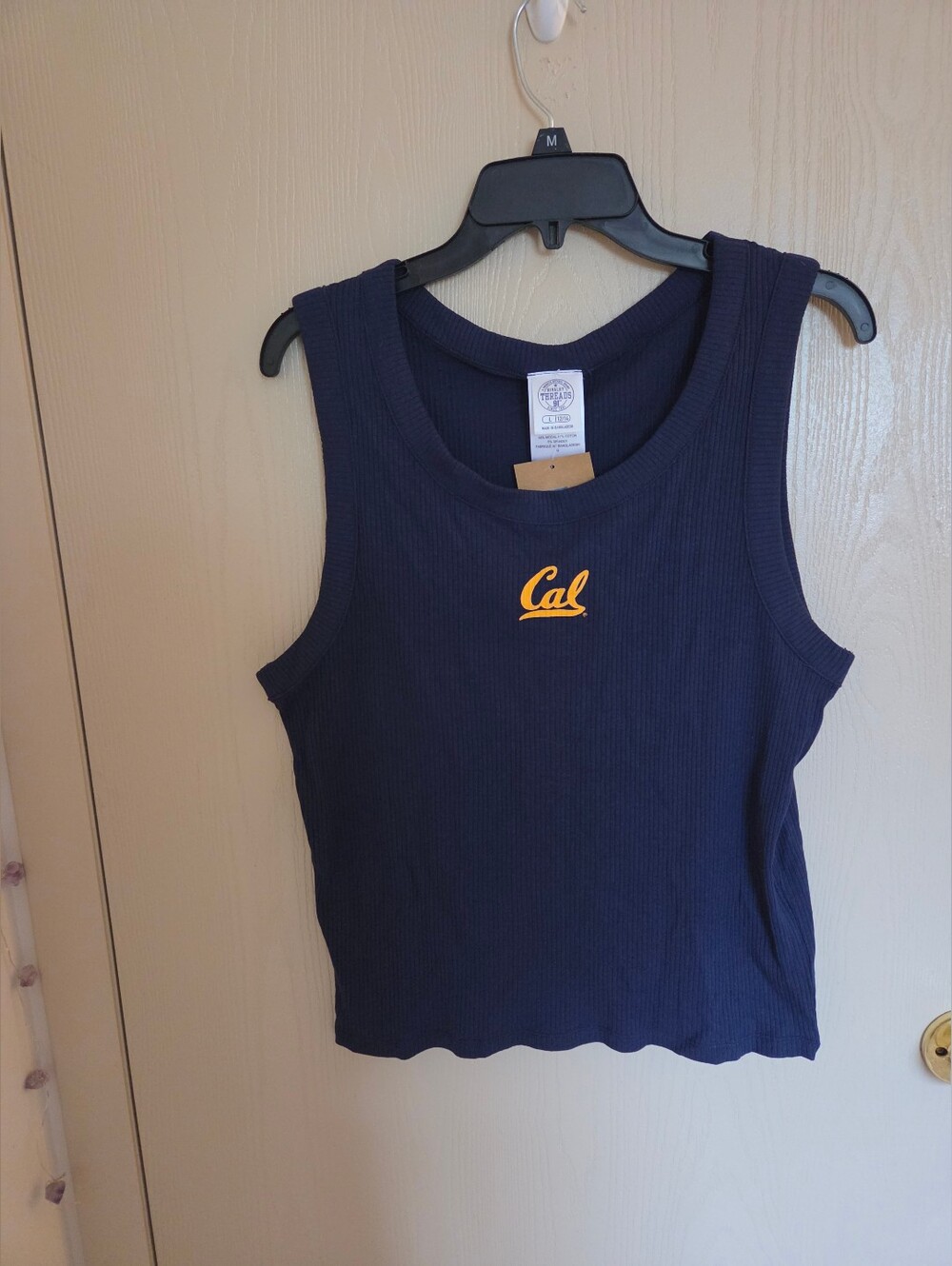 Rivalry Threads Navy Blue California Ribbed Fitted Tank Top Womens Large NWT